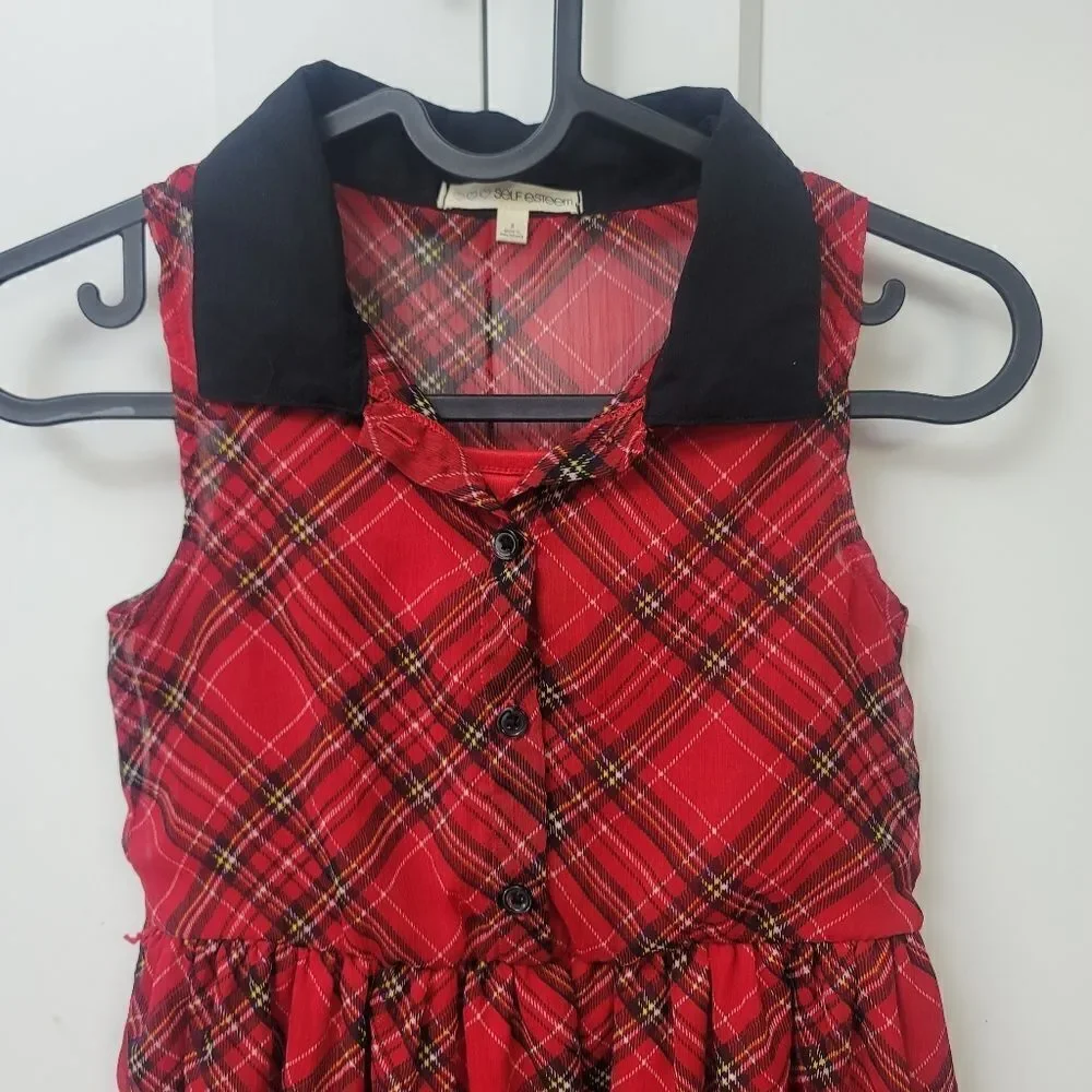 Self esteem plaid sleeveless dress, size 8